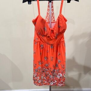 No Boundaries Orange Floral Dress
